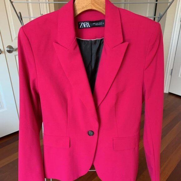 NBW Zara Women's Fuschia Pink Blazer Size M - Picture 2 of 4